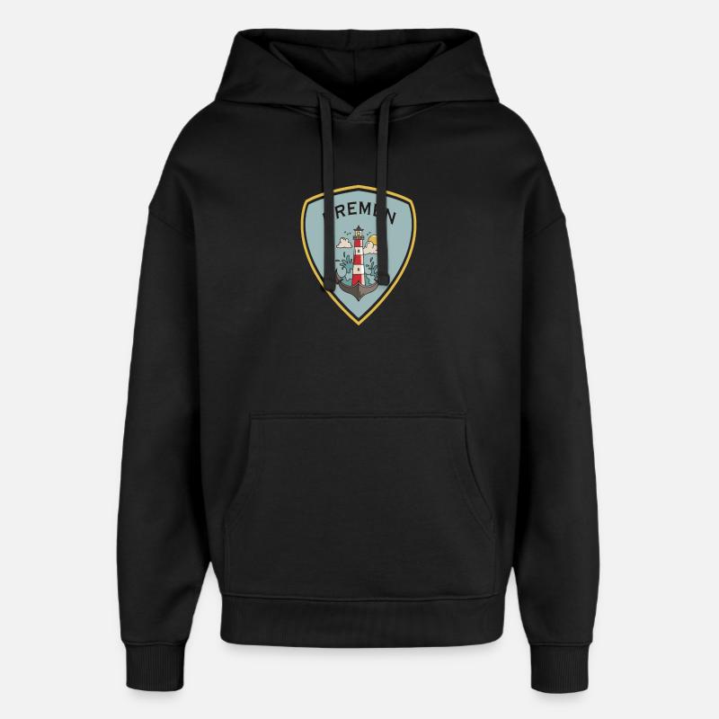 Crête du phare de Brême - Sweat à capuche unisexe Stanley/Stella Oversized - noir