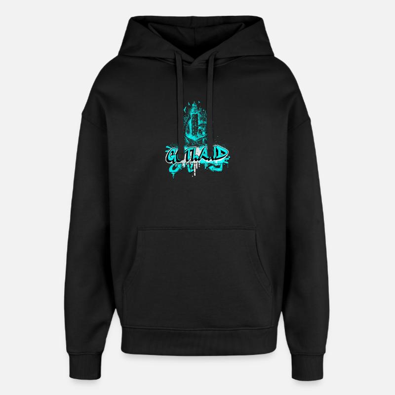 Gotland Graffiti Leuchtturm Design - Oversized Unisex Hoodie von Stanley/Stella - Schwarz