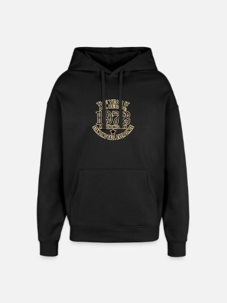 1972 Year of birth - Oversized Unisex Hoodie by Stanley/Stella - black