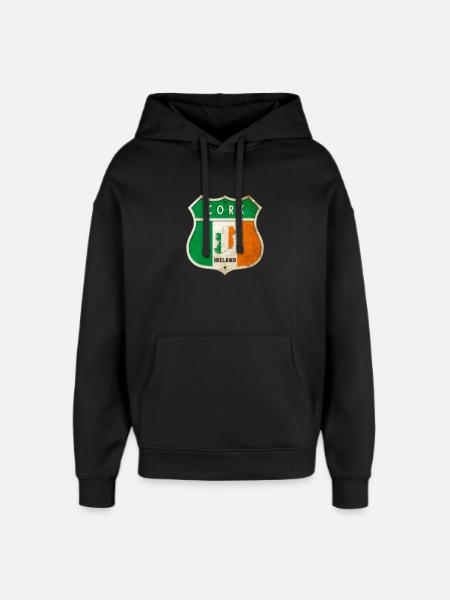 Cork Ierland Wapenschild Vlaggen Ontwerp - Stanley/Stella Oversized Unisex Hoodie - zwart
