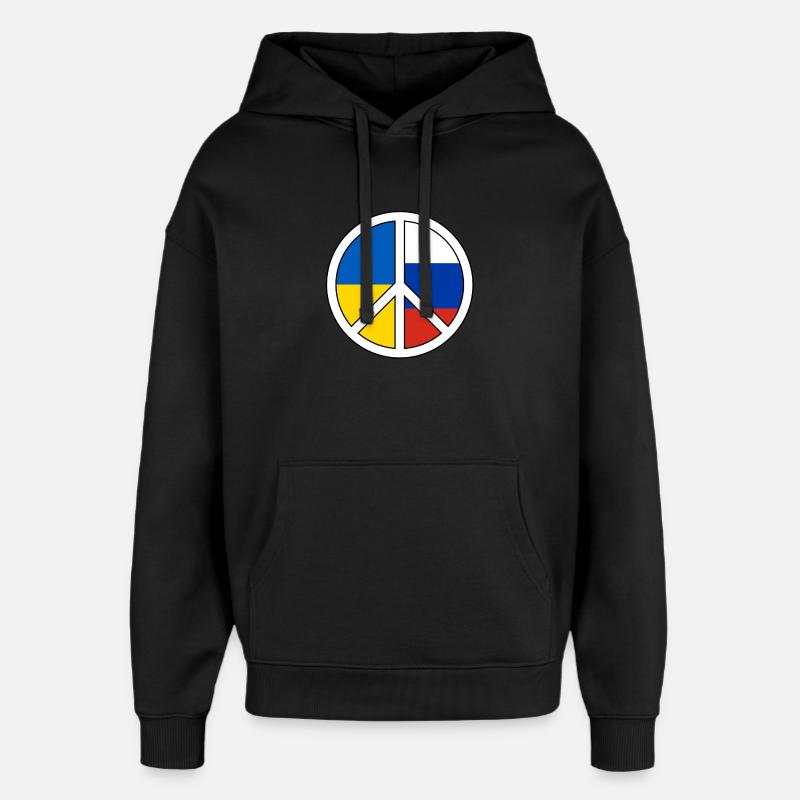Friedenssymbol mit Farbblockmuster - Oversized Unisex Hoodie von Stanley/Stella - Schwarz