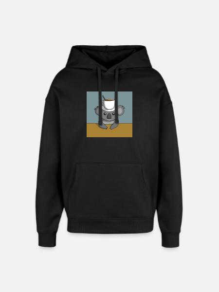Koala Coffee Break - Oversized Unisex Hoodie by Stanley/Stella - black