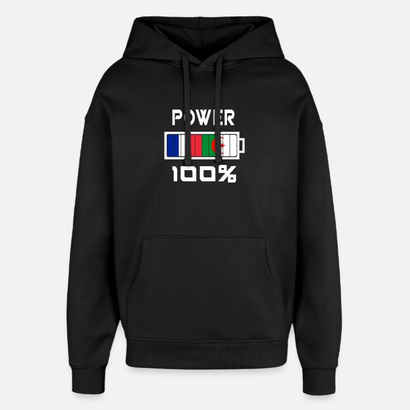 Algerien und Frankreich machen 100% - Oversized Unisex Hoodie von Stanley/Stella - Schwarz