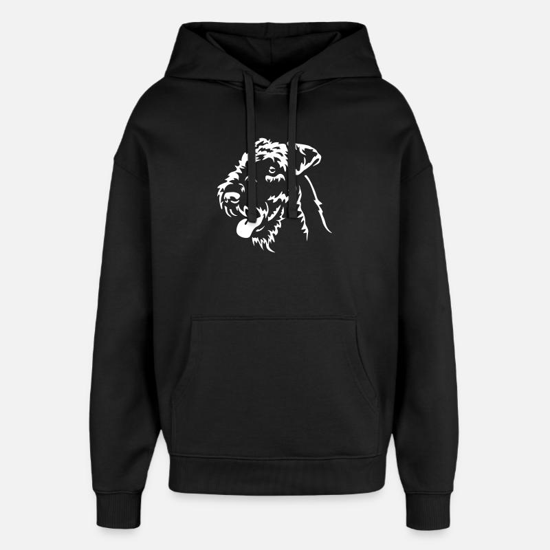 Airedale Terrier « Black Edition » - Sweat à capuche unisexe Stanley/Stella Oversized - noir