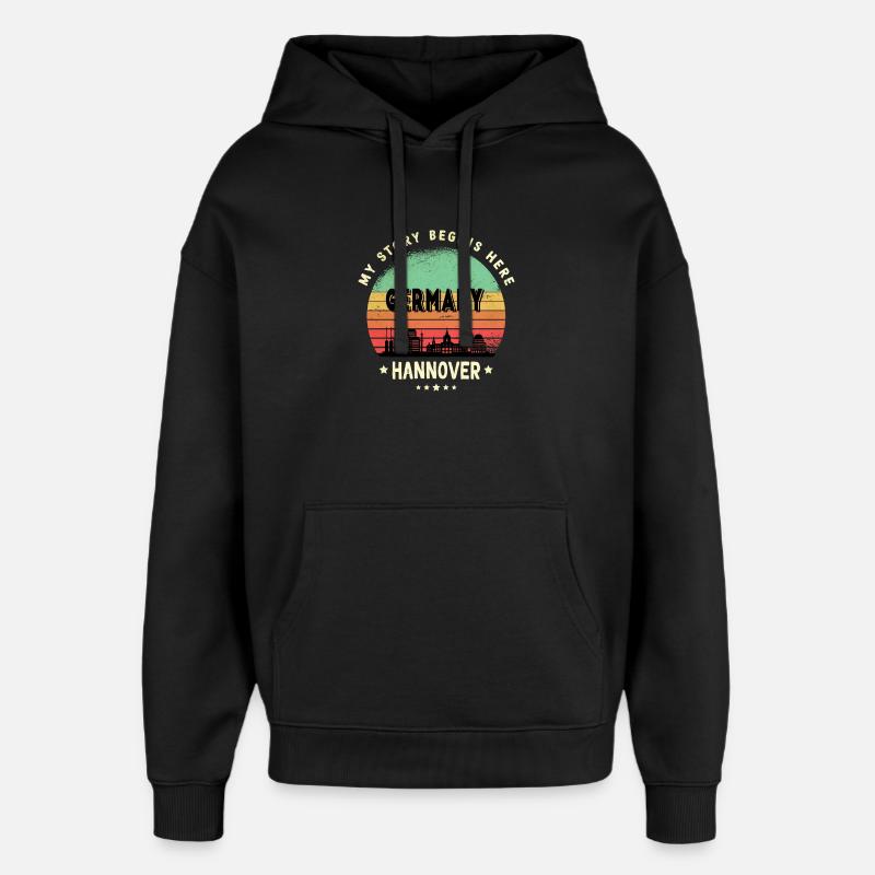 Hannover Deutschland Skyline Design - Oversized Unisex Hoodie von Stanley/Stella - Schwarz