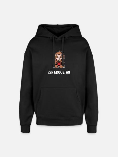 Faultier Spruch Koffein Kaffee Kaffeetrinker - Oversized Unisex Hoodie von Stanley/Stella - Schwarz