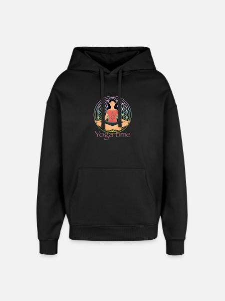 Yoga Time Mandala Zen - Oversized Unisex Hoodie by Stanley/Stella - black