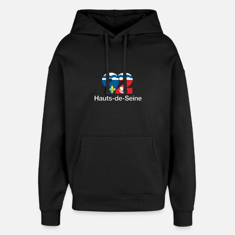 Hauts de seine - Sweat à capuche unisexe Stanley/Stella Oversized - noir