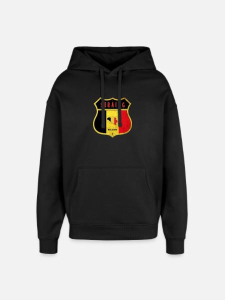 Seraing Belgique Armoiries Drapeaux Design - Sweat à capuche unisexe Stanley/Stella Oversized - noir