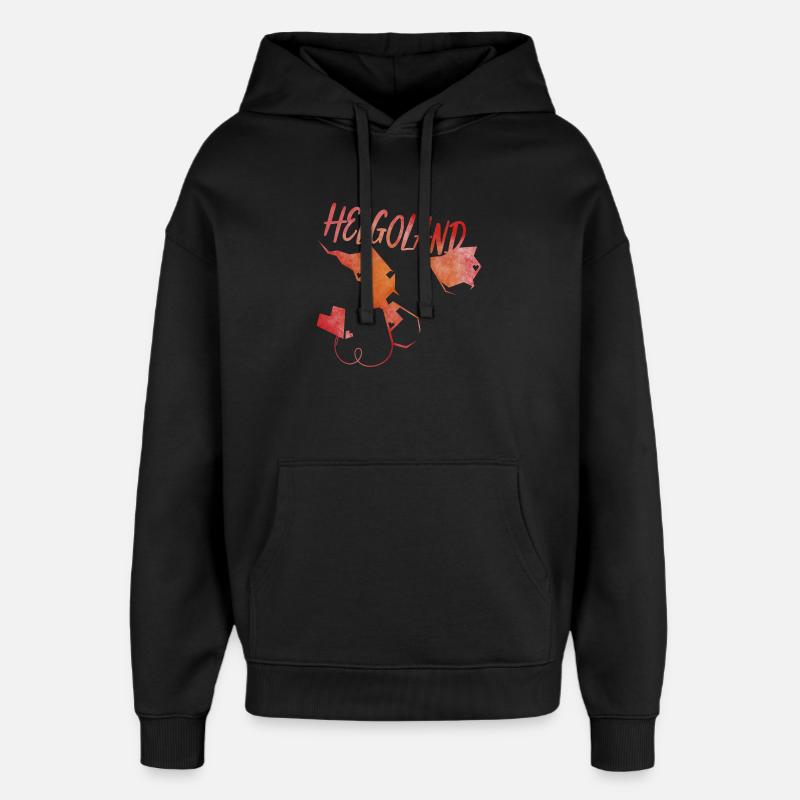 Heligoland - Sweat à capuche unisexe Stanley/Stella Oversized - noir