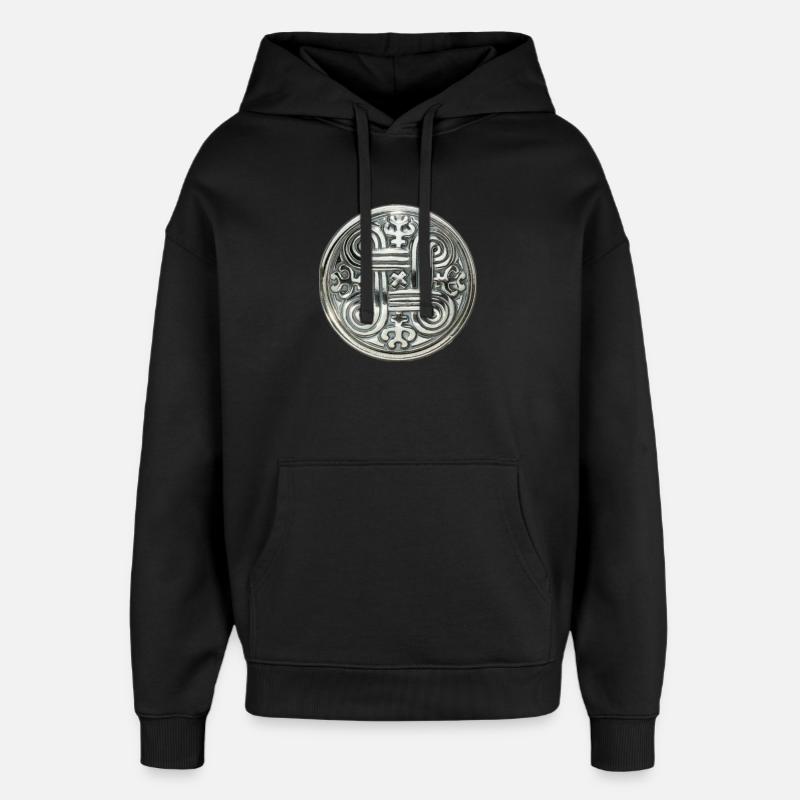 Ornement en argent Kaleva - Sweat à capuche unisexe Stanley/Stella Oversized - noir