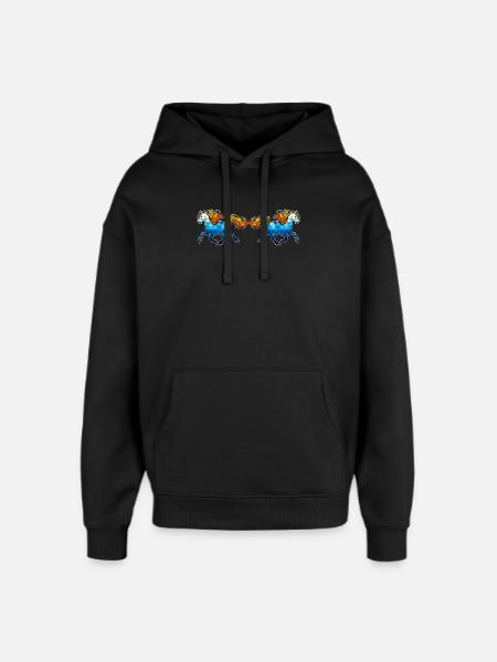 Icelandic Horses Horses Gallop Horse love Horse fan - Oversized Unisex Hoodie by Stanley/Stella - black