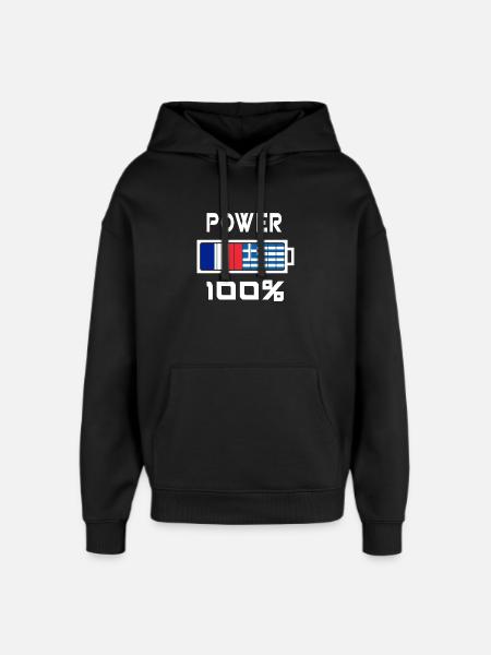 Greece and France feed 100% - Oversized Unisex Hoodie by Stanley/Stella - black