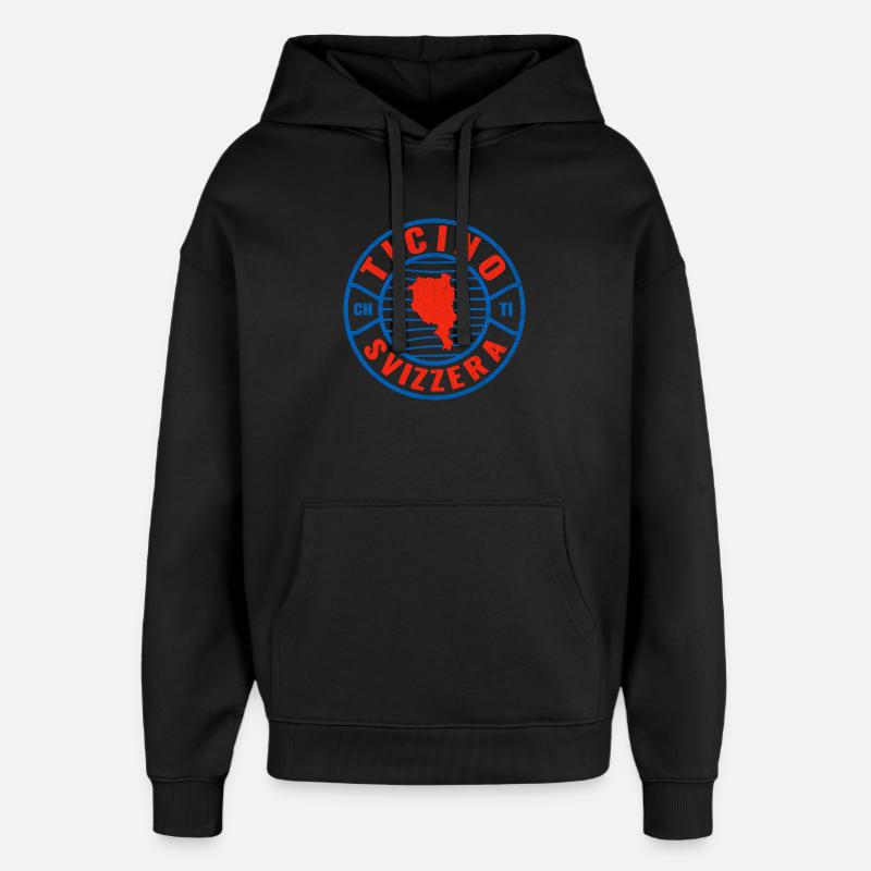 Ticino Schweiz Emblem Kreis Design - Oversized Unisex Hoodie von Stanley/Stella - Schwarz