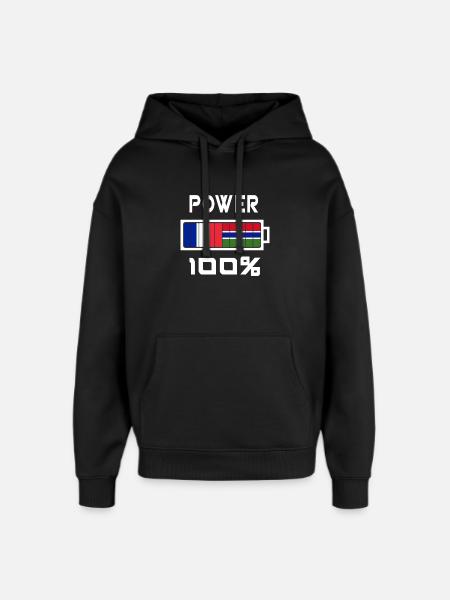 The Gambia and France feed - Oversized Unisex Hoodie by Stanley/Stella - black