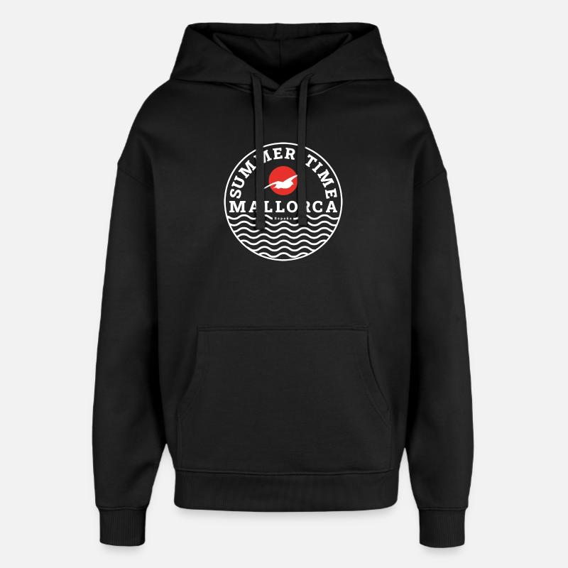 Logo d’été de Majorque - Sweat à capuche unisexe Stanley/Stella Oversized - noir
