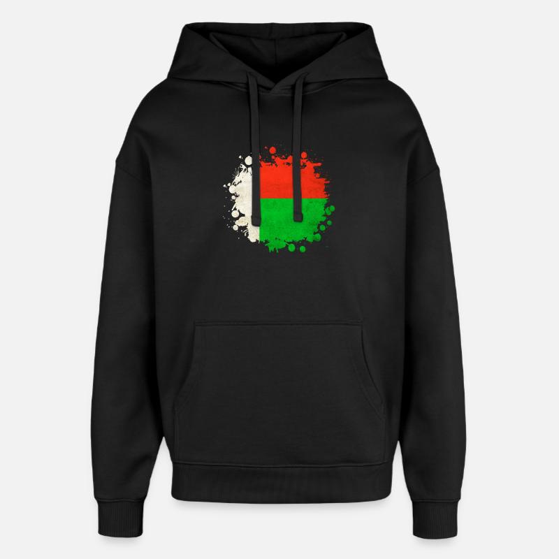 Madagaskar Flaggen Klecks - Oversized Unisex Hoodie von Stanley/Stella - Schwarz