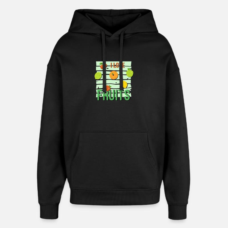 J’adore fruits - Sweat à capuche unisexe Stanley/Stella Oversized - noir