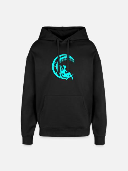 Märchenfiguren, mondsichel elfensilhouette - Oversized Unisex Hoodie von Stanley/Stella - Schwarz