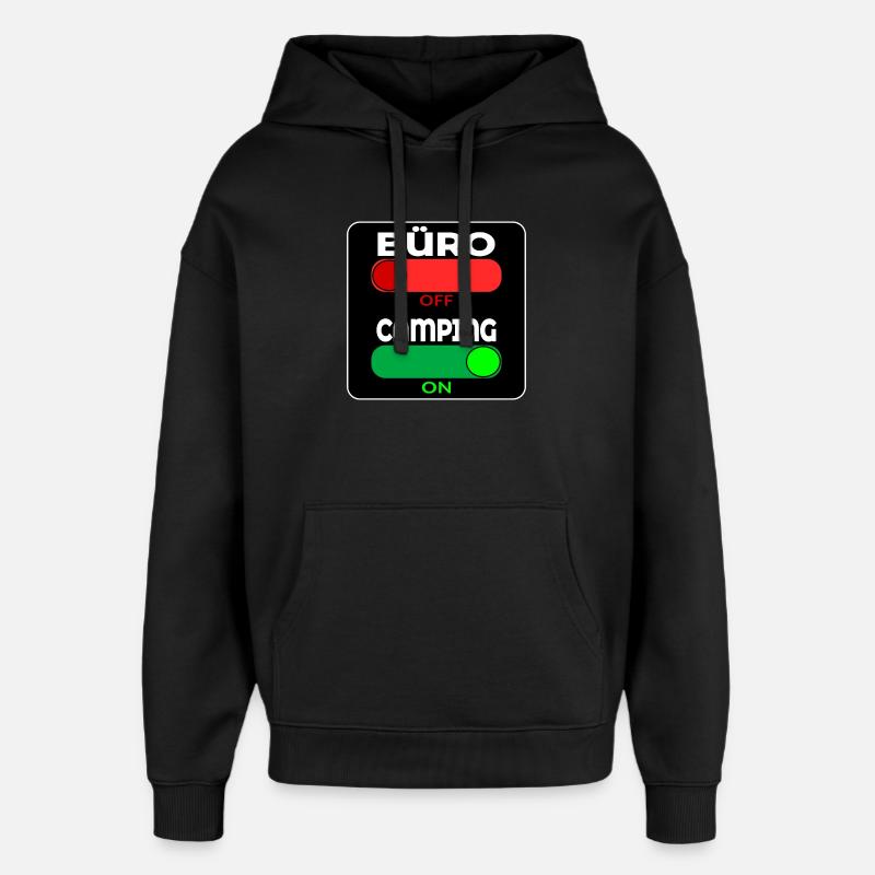 CAMPING SPRÜCHE - Oversized Unisex Hoodie von Stanley/Stella - Schwarz