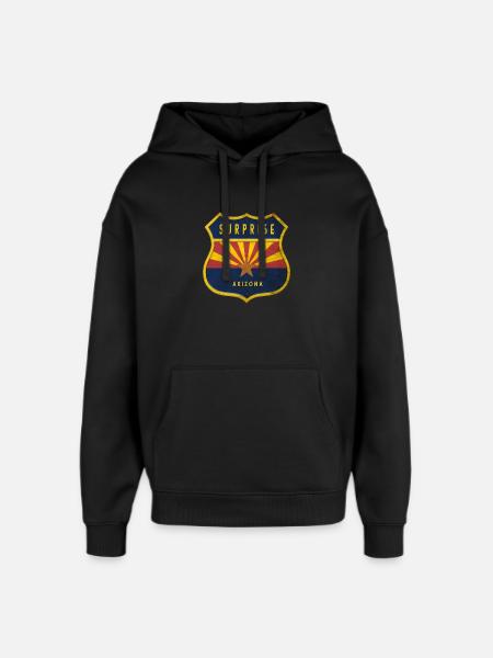 Surprise Arizona flag crest design - Oversized Unisex Hoodie by Stanley/Stella - black