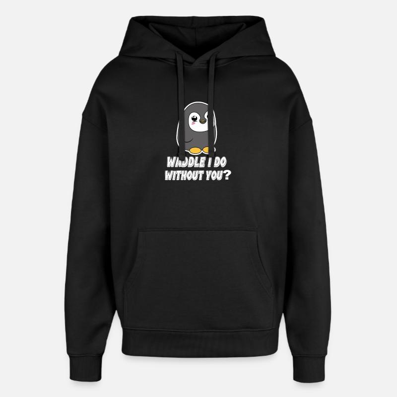 Pinguin Tier Vogel Statement Seevogel Zoo - Oversized Unisex Hoodie von Stanley/Stella - Schwarz