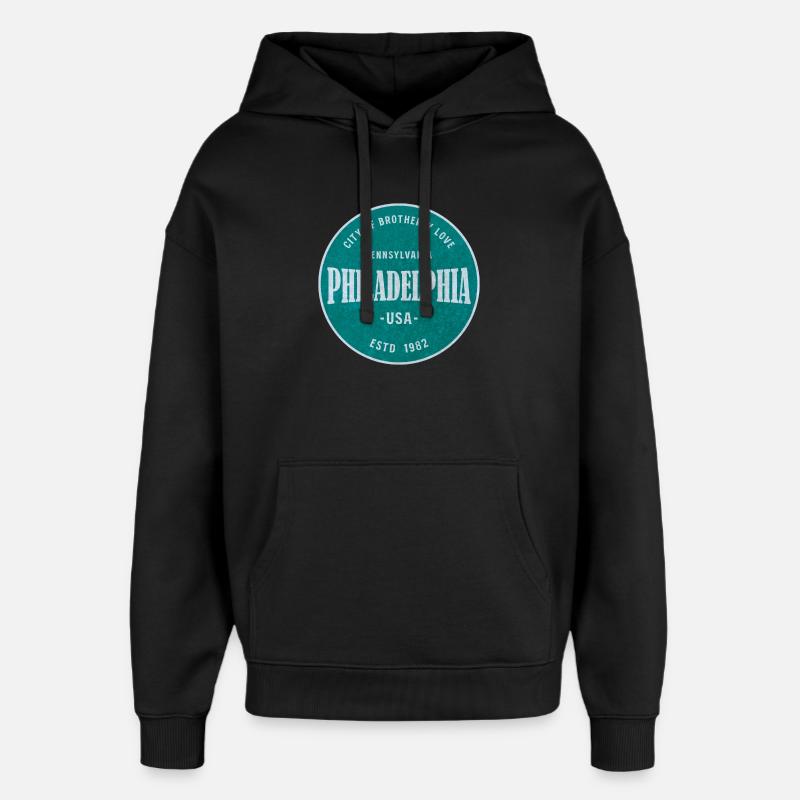Thé millésimé de Philadelphie - Sweat à capuche unisexe Stanley/Stella Oversized - noir