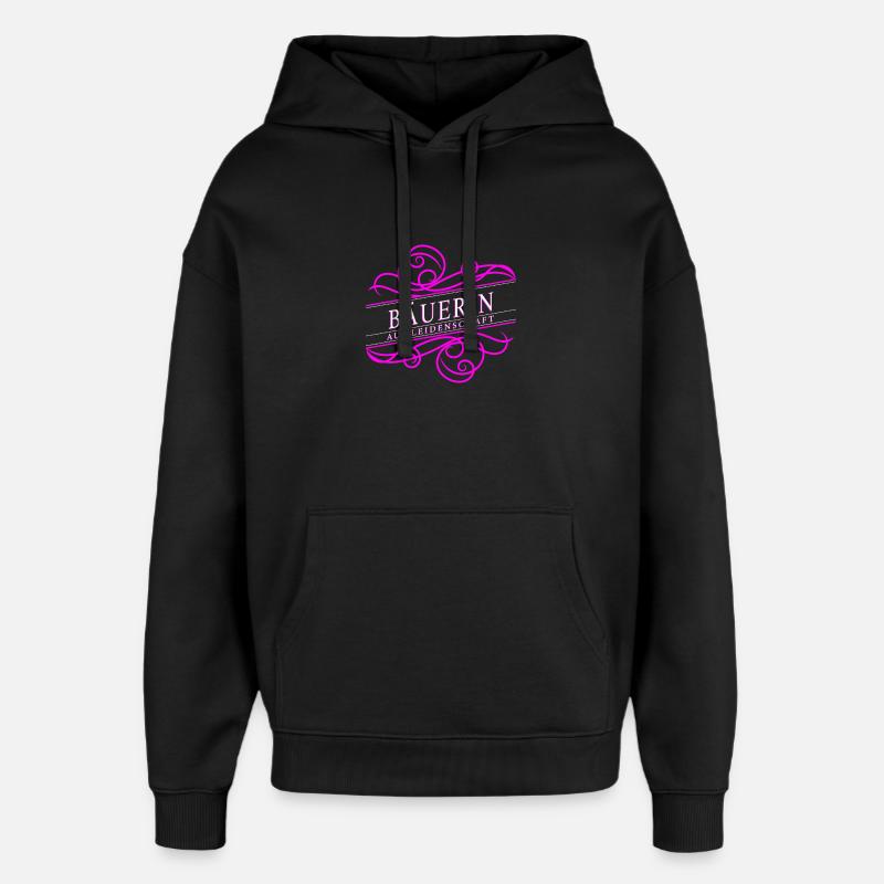 Femme d’agriculteur passionné - Sweat à capuche unisexe Stanley/Stella Oversized - noir