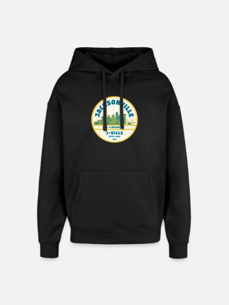 Jacksonville Skyline Crest - Oversized Unisex Hoodie von Stanley/Stella - Schwarz