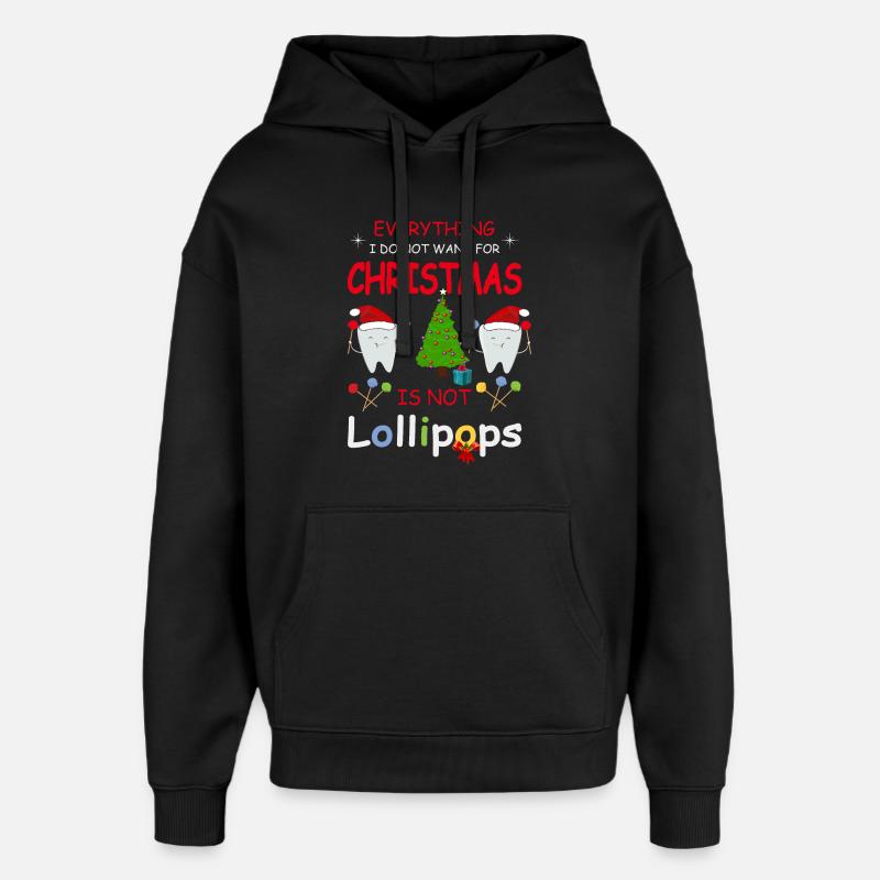 Teeth and sweets - Oversized Unisex Hoodie by Stanley/Stella - black