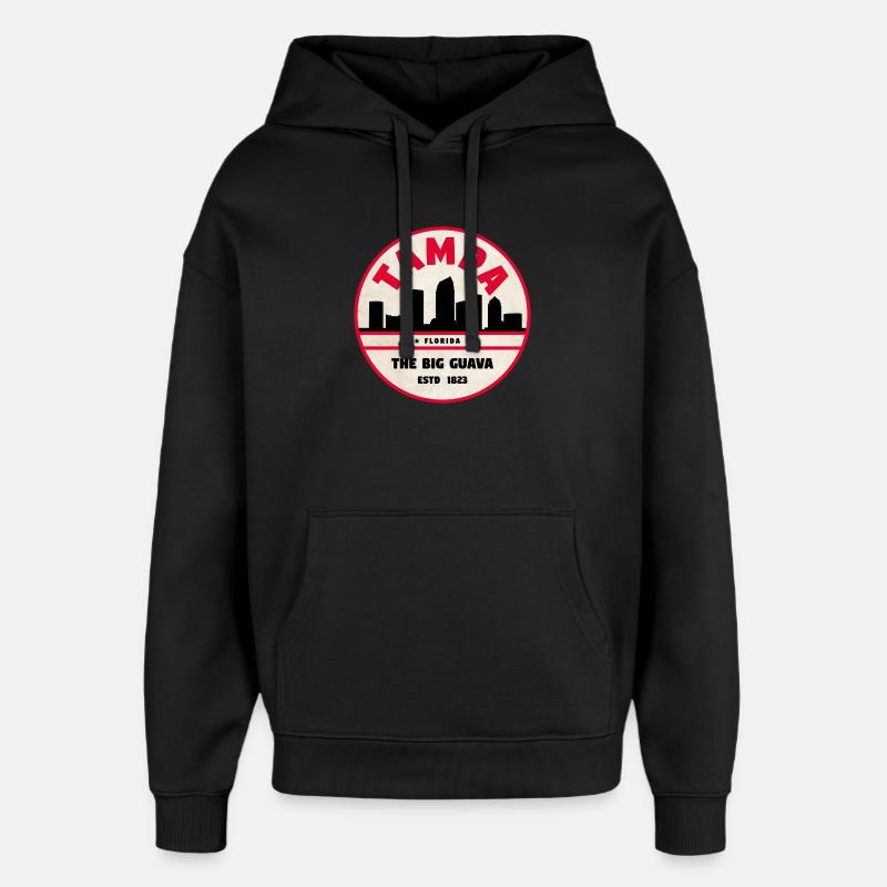 Emblème rétro Tampa Skyline - Sweat à capuche unisexe Stanley/Stella Oversized - noir