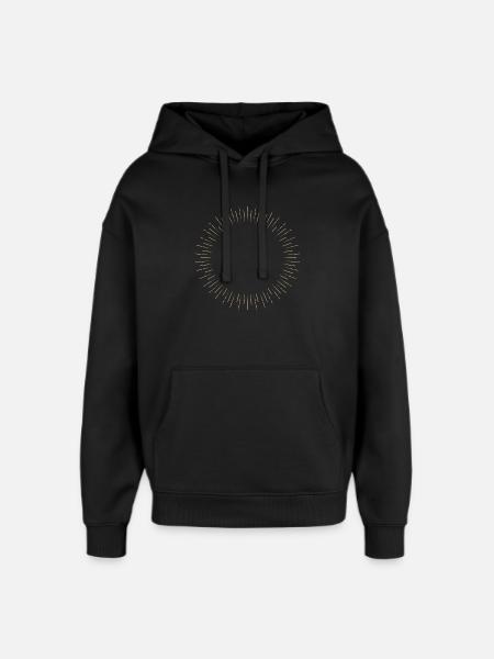 Golden Sun Ring Ray Frame - Oversized Unisex Hoodie by Stanley/Stella - black