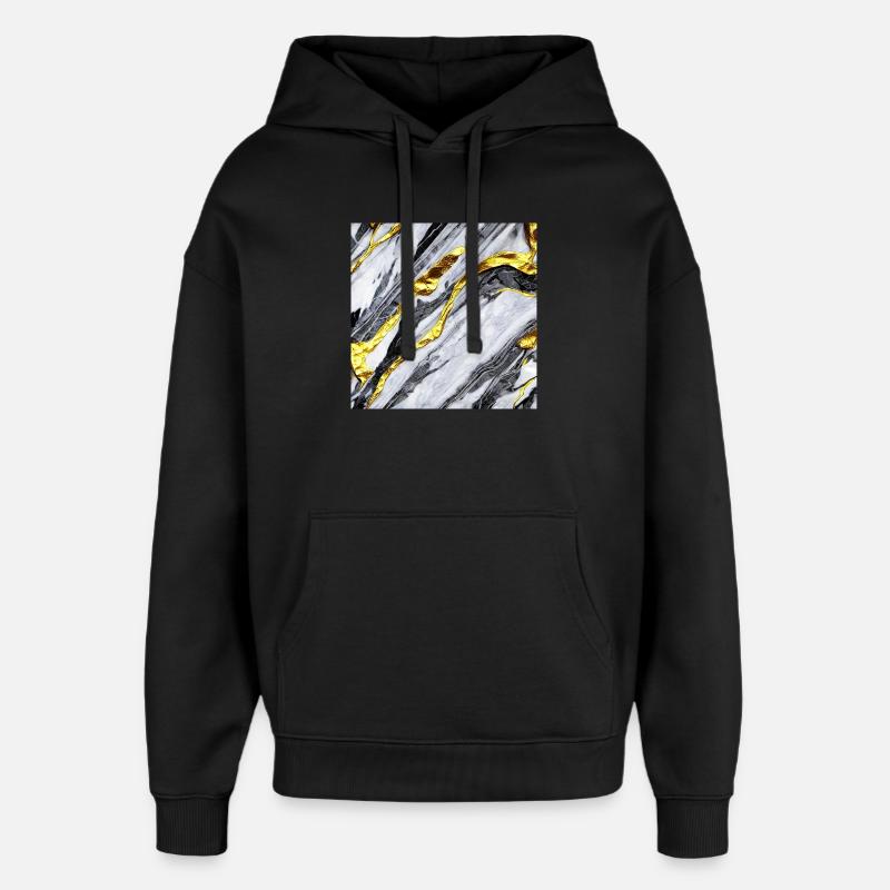 Structure en marbre or - Sweat à capuche unisexe Stanley/Stella Oversized - noir