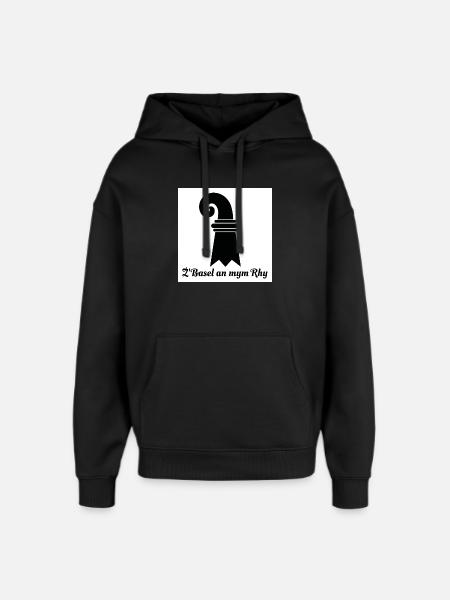 Basel am Rhein - Oversized Unisex Hoodie von Stanley/Stella - Schwarz