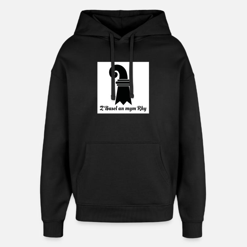 Basel am Rhein - Oversized Unisex Hoodie von Stanley/Stella - Schwarz