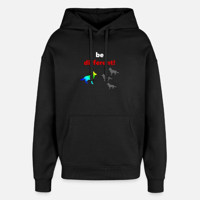 tolle Hundesprüche, Be Different - Oversized Unisex Hoodie von Stanley/Stella - Schwarz