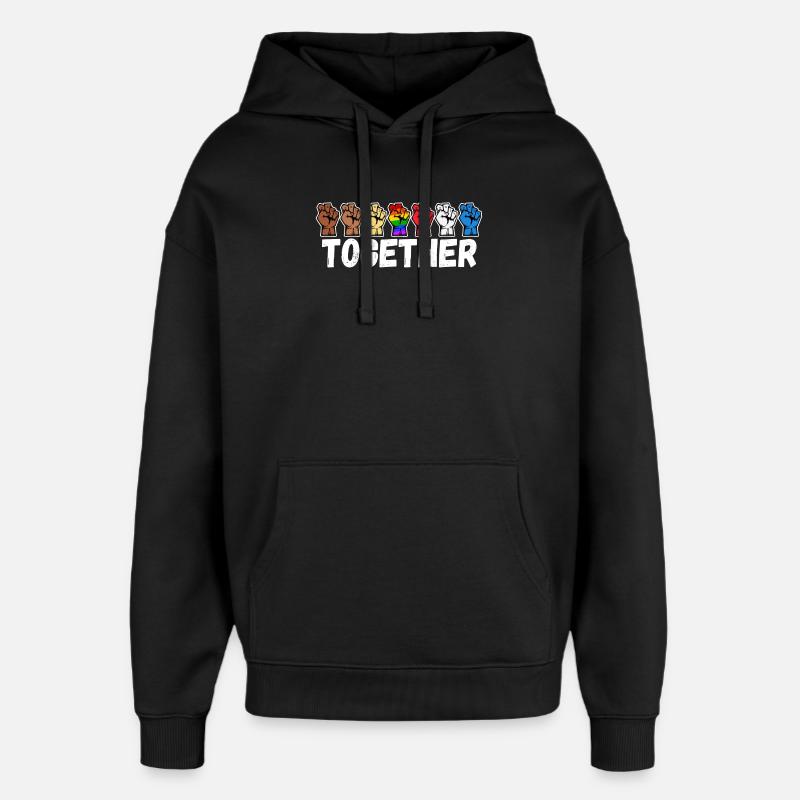 Equality Lgbt rainbow saying - Oversized Unisex Hoodie by Stanley/Stella - black