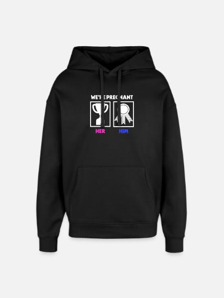 Parent Pregnancy Statement Pregnant - Oversized Unisex Hoodie by Stanley/Stella - black