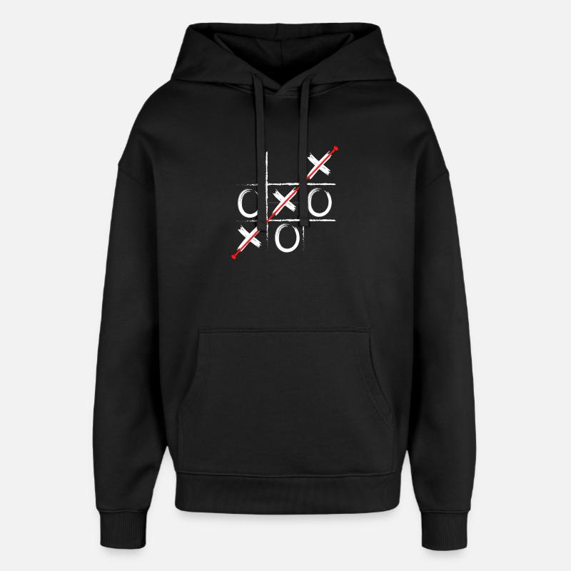 Tic Tac Diagonal Red - Oversized Unisex Hoodie by Stanley/Stella - black