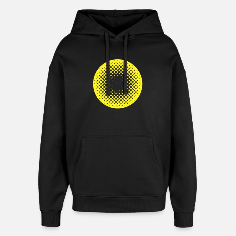 Sonnenkreis Halftone Muster - Oversized Unisex Hoodie von Stanley/Stella - Schwarz
