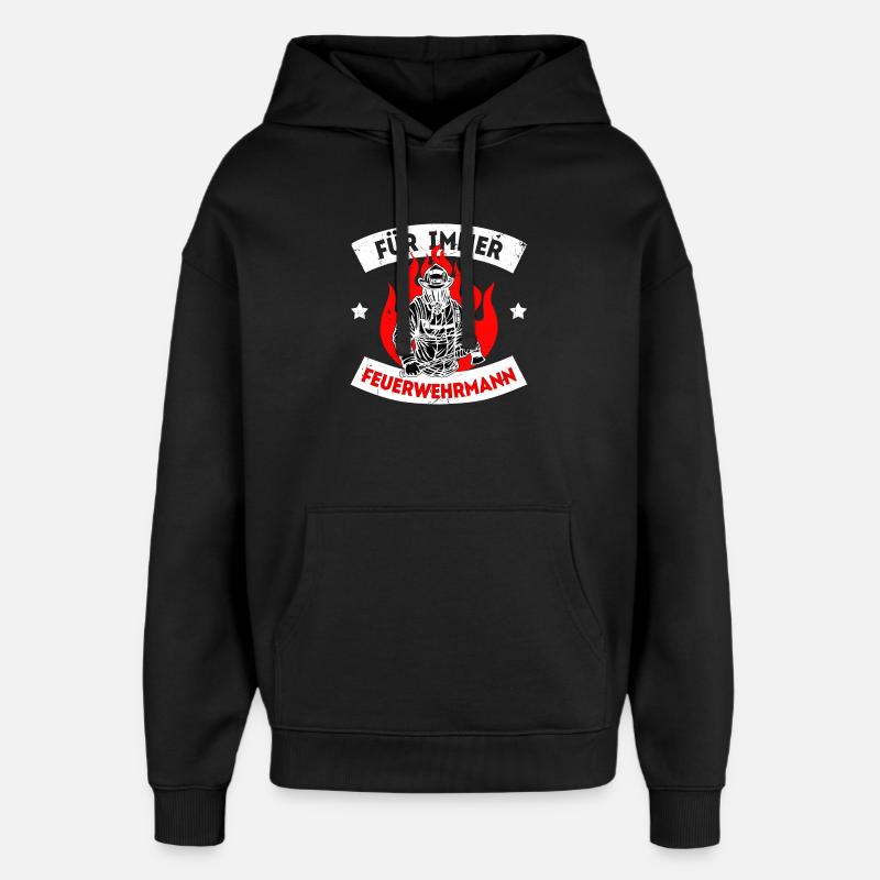 Feuerwehrmann Statement Lebensretter Feuerwehr - Oversized Unisex Hoodie von Stanley/Stella - Schwarz