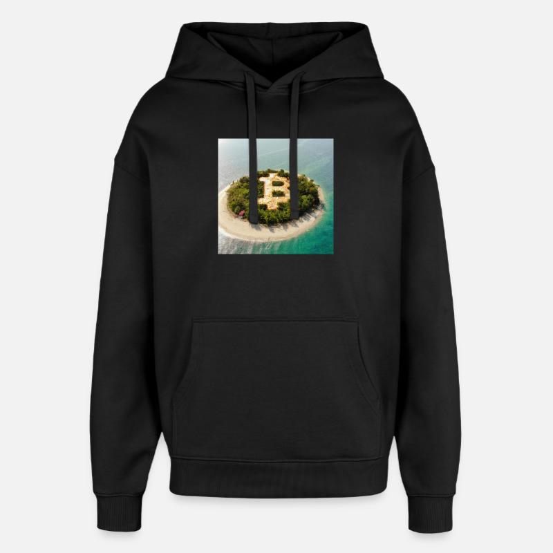 Symbole Bitcoin - Sweat à capuche unisexe Stanley/Stella Oversized - noir
