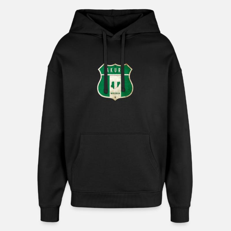 Design du drapeau d'Akure Nigeria - Sweat à capuche unisexe Stanley/Stella Oversized - noir