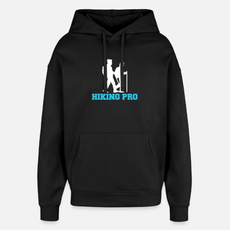 Wanderer Bergwanderung Wandern Wanderung Statement - Oversized Unisex Hoodie von Stanley/Stella - Schwarz