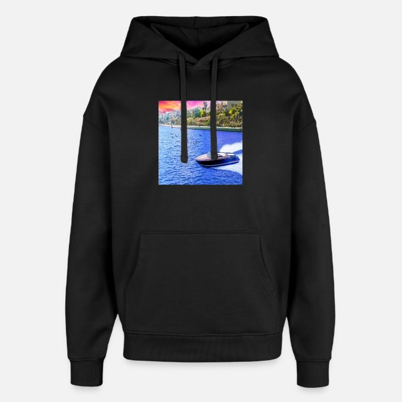 Vue naturelle - Sweat à capuche unisexe Stanley/Stella Oversized - noir