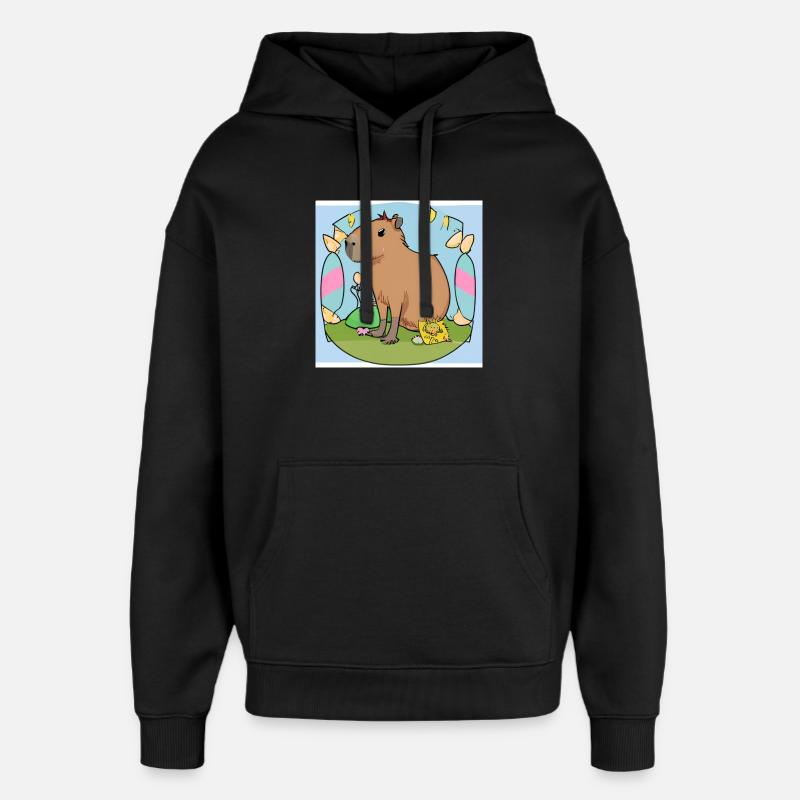 Capybara de Pâques - Sweat à capuche unisexe Stanley/Stella Oversized - noir