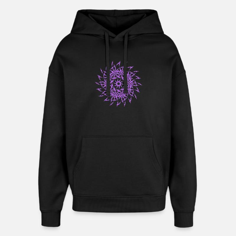 Motifs aléatoires de rotation modif - Sweat à capuche unisexe Stanley/Stella Oversized - noir