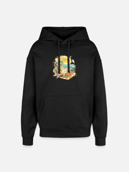 Beach Dream - Oversized Unisex Hoodie by Stanley/Stella - black