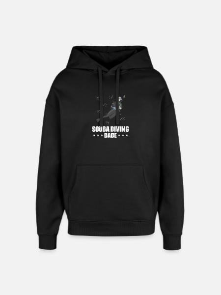 Scuba Diving Spearfishing Design - Oversized Unisex Hoodie by Stanley/Stella - black