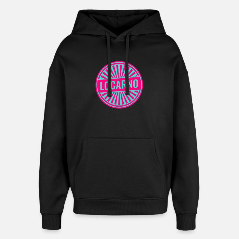 Timbre rond néon de Locarno - Sweat à capuche unisexe Stanley/Stella Oversized - noir